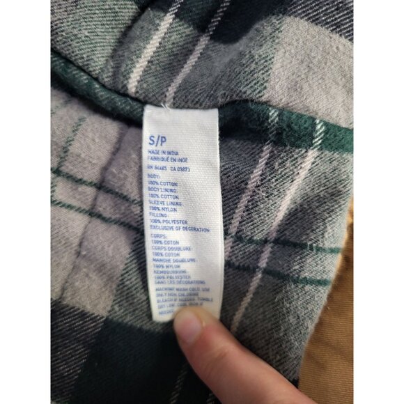 American Eagle Mens Small Brown Utility Jacket y2K Plaid Lined - Picture 9 of 9